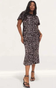Simply Be Womens Brown Mini Dress Sequin RRP £95 - Picture 1 of 32
