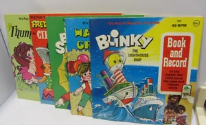 Vintage set of 5 Read Along Books & Records / see photos - Picture 1 of 9