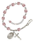 YOU CHOOSE Female Saint Silver Rosary Bracelet Bliss June Birthstone NEW
