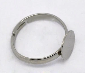 LOT 8 BAGUES ENFANTS SUPPORTS dia 15mm ARGENTE FONCE FIMO plateau 8mm REGLABLES - Imagen 1 de 1