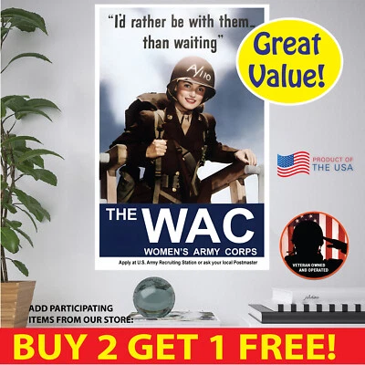 BENBEN HOME & LIFESTYLE WW2 Women's Army Corps POSTER MULTI. FORMATS PAPER CANVAS VINYL POSTCARD STICKER