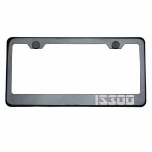 Titanium Gun Metal License Plate Frame IS300 Laser Etched Metal Screw Cap - Foto 1 di 8