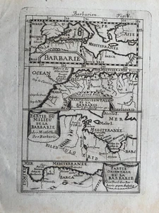 1683 Antique Print: Map of The Barbary Coast, North Africa after Mallet - Picture 1 of 2