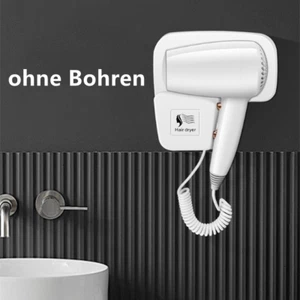 Hotelfön mit Wandhalterung Stationärer Haartrockner Steckdose Rasierer Hotel - Bild 1 von 9