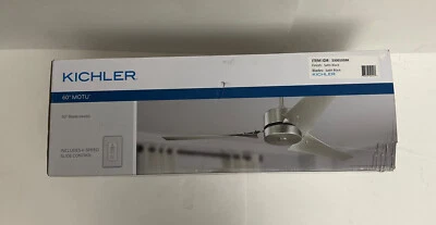 Kichler 330010SBK Motu 60" Ceiling Fan With 4 speed slide control-Satin Black - Image 1 of 4