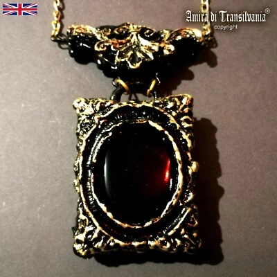 black mirror necronomicon necklace wicca pendant witch witchcraft magic jewelery - Image 1 of 4
