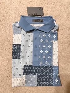 G/Fore Golf Polo Shirt Mens Large All Over Print Blue NWT size M - Picture 1 of 8