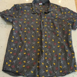 Men’s Marvel Deadpool Knives & Tacos Short Sleeve Button Up Shirt Size XXL - Picture 1 of 11