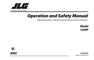JLG 1230P Vertical Mast Maintenance Operation Operators Manual - Picture 1 of 9
