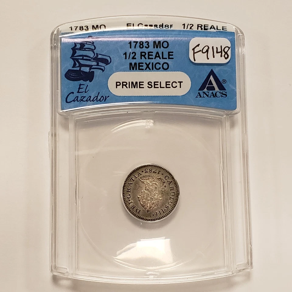 1783 Mo Mexico 1/2 Real - El Cazador ANACS Prime Shipwreck Effect - SKU-F9148 - Image 1 of 4