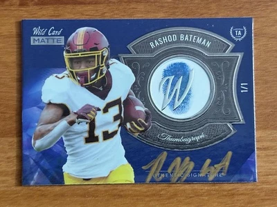 2021 Wild Card Matte #MTA-19 Rashad Batemen Thumbagraph Black #'d 1/1 - Image 1 of 2