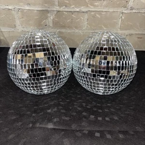 NEW 2- 6” Mirror Disco Balls W/ Hook To Hang DJ Party Club Decor - Picture 1 of 2