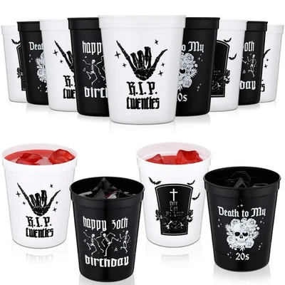 Gothic 16 oz Reusable Thick Cup 12 Pcs Halloween 30th Birthday Stadium - Image 1 of 4