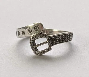 Vintage ring sterling silver 925 Size 7 Weight 2.73 g. Buckle. Ukrainian jewelry - Picture 1 of 16