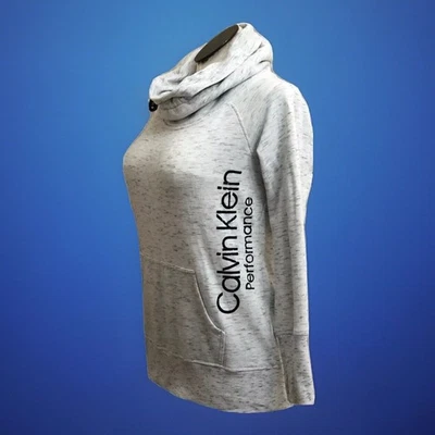 Sudadera Calvin Klein Mujer M Performance Spellout Pullover Cordón Gris Foto 1 de 4