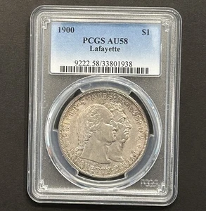 1900 Lafayette Silver Commemorative Dollar — PCGS AU58 Toned 🌈 - Picture 1 of 4
