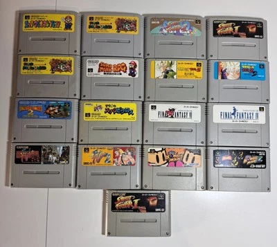 Bulk Lot SNES Super Famicom Japan NTSC-J Game Carts Bundle X 17 - Image 1 of 4