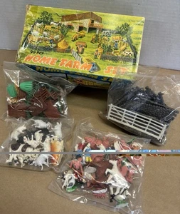 Vintage HOME BAUERNHOF SET Spielzeug Konvolut mit Zaun Bäume Menschen Tiere - unvollständig - Bild 1 von 8