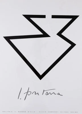 Lucio Fontana: Concetto Spaziale Nero - Póster Original EN Serigrafía Firmado Foto 1 de 4