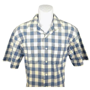 Polo Ralph Lauren Mens Gingham Plaid Short Sleeve Loop Collar Shirt Size L - Picture 1 of 9