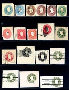 US Cut Squares - 104 Used Stamps - CV=$44.40                   (10-C251) - Picture 1 of 7