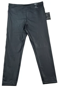 International Concepts Leggings Womens size XL Black Shine Compression New - Picture 1 of 7