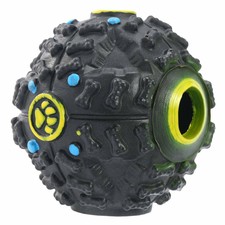LARGE GIGGLE BALL PET DOG TOUGH TREAT TRAINING CHEW SOUND ACTIVITY TOY vy