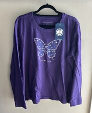 Life is Good Women's Twinkling Icy Butterfly Long Sleeve Crusher Tee
