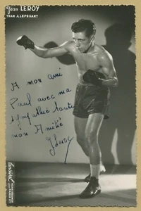 Jean Leroy - Pugile francese - Rara foto firmata - anni 50 - COA - Foto 1 di 1