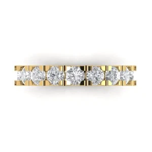Alianza de boda nupcial promesa de 1,50 quilates anillo de aniversario 14kt amarillo banda sólida - Imagen 1 de 11
