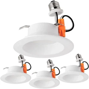 4Pack 4" Retrofit LED Round Recessed Downlight, 5000K, 10W, 800LM, E26 - Picture 1 of 1
