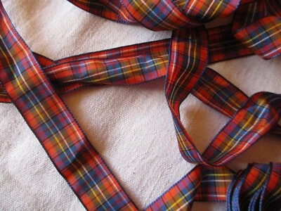 Ruban tissé écossais vintage 1980 4,5 m x 2,8 cm - Photo 1/2