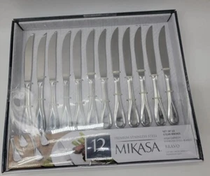 Mikasa Bravo Premium Stainless Steel Steak Knives Set Of 12 - Picture 1 of 7