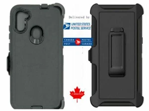 Per Samsung Galaxy A11/A21 fondina/custodia robusta ibrida (clip fit Otterbox Defender - Foto 1 di 14