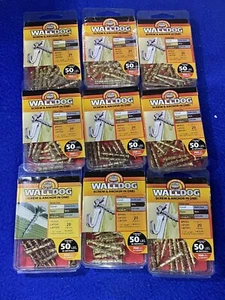 Wall Dog Screw & Anchor BRASS 1-1/4" Drywall Concrete Metal 20 pc Lot of 9 Packs - Picture 1 of 3