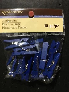 Recollections Embellishment Royal Blue Rhinestone Clothespins Crafts 15pcs New - Picture 1 of 2
