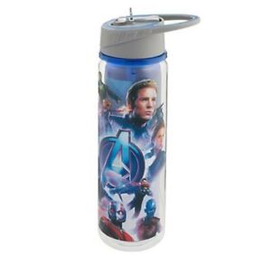 Brandneu Disney Marvel Avengers Wasserflasche 12oz mit Flip Top Strohhalm