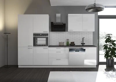 Küche Lara Weiss hochglanz 310 cm Küchenzeile Einbauküche Singleküche - Bild 1 von 4