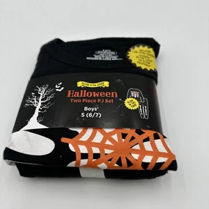 Glow In The Dark Halloween Two Piece PJ Pajama Set size S 6/7 - Skeleton - NEW - Picture 1 of 6