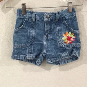 Sonoma Life+Style Girl 5 Floral Embroidered Denim Shorts 100% Cotton - Picture 1 of 8