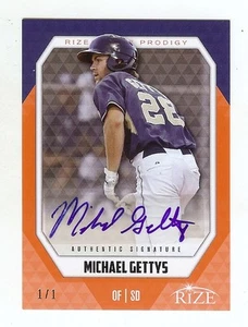 MICHAEL GETTYS 2014 Rize Prodigy *ORANGE* AUTOGRAPH Individually #'d RC 1/1 - Picture 1 of 1