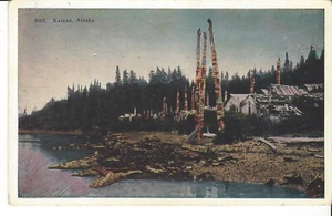 KASSAN, ALASKA POSTCARD TOTEM POLES - Bild 1 von 2