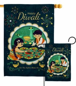 Diwali Shine On Garden Flag Celebration Decorative Small Gift Yard House Banner - Picture 1 of 17
