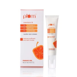Caffeine Eye Cream with Mandarin Reduces Puffiness & Dark Circles 3% Vit C Vegan - Picture 1 of 6