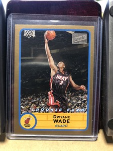 2003 Topps Bazooka Dwayne Wade Gold Border Parallel Rookie RC No. 252 Heat