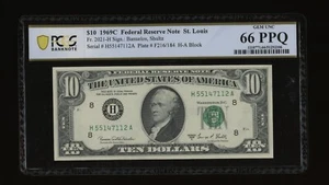 DBR 1969-C $10 FRN St. Louis Gem Fr. 2021-H PCGS-B 66 PPQ Serial H55147112A - Picture 1 of 2