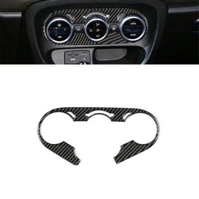 Cubierta de moldura del panel de interruptor de CA de consola central de fibra de carbono para Fiat 500L 2014-2017 Foto 1 de 4