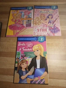 Barbie Step Into Reading 3 Book Lot Level 2 Easy Learn To Read Homeschool - Picture 1 of 10