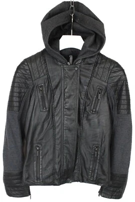 MILESTONE Vienna Jacke Damen IT 42 Leder Kapuze Taschen Reißverschluss Bundchen - Bild 1 von 4