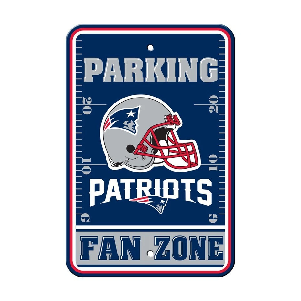 New NFL England Patriots Home Office Bar Decor Parking Sign FAN ZONE 12" x 18" - Image 1 of 1